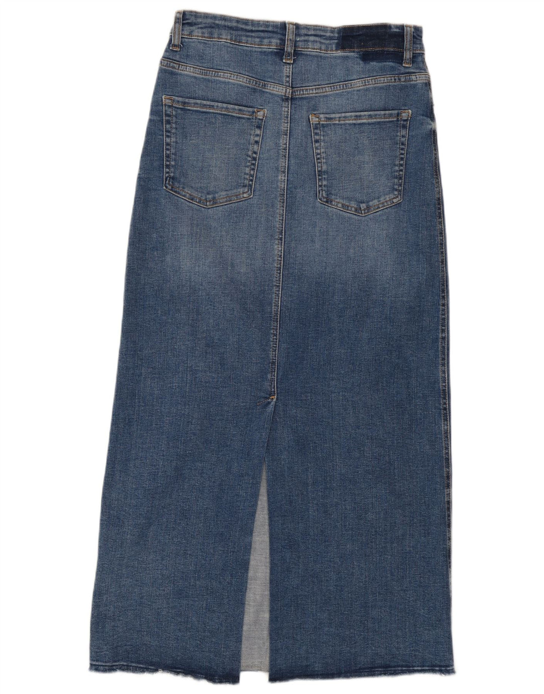 Zara Damen Maxi-Jeansrock mit hoher Taille, mittelgroß, W28, Blau
