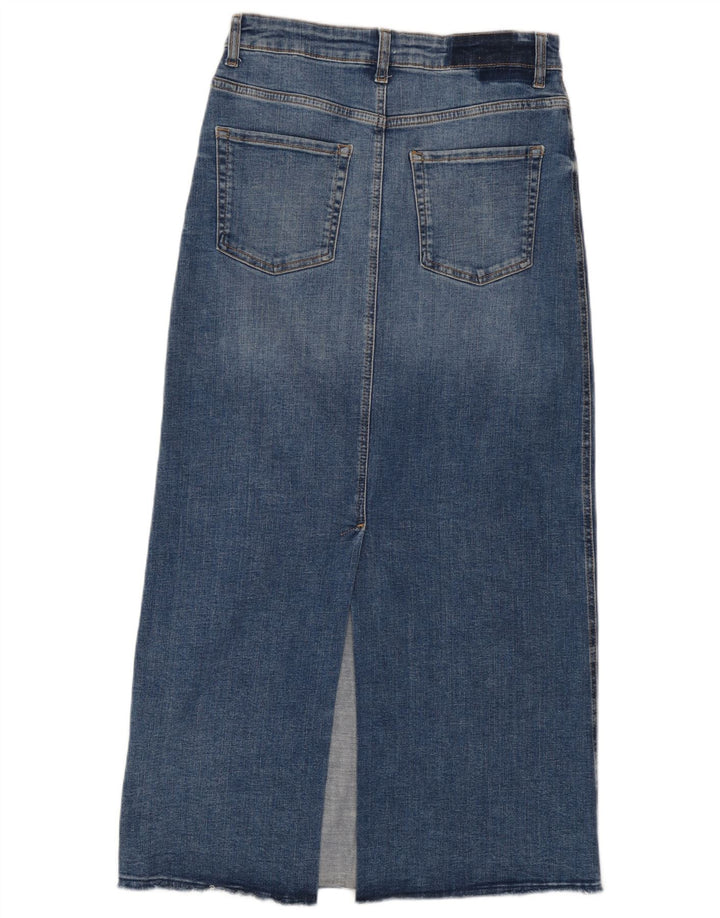 Zara Damen Maxi-Jeansrock mit hoher Taille, mittelgroß, W28, Blau