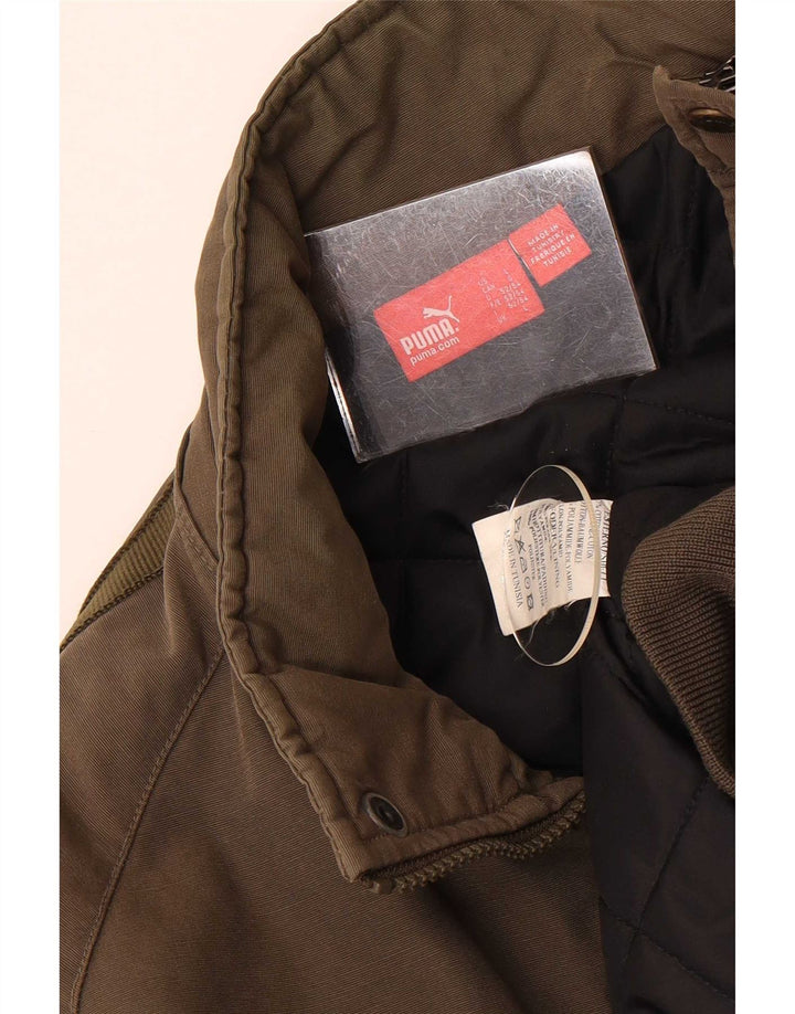 Puma Herren Bomberjacke UK 40 Large Khaki Baumwolle