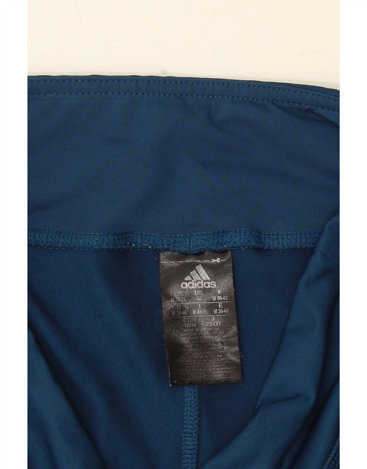 Adidas Damen Capri-Leggings UK 12/14 Mittelblaues Polyester