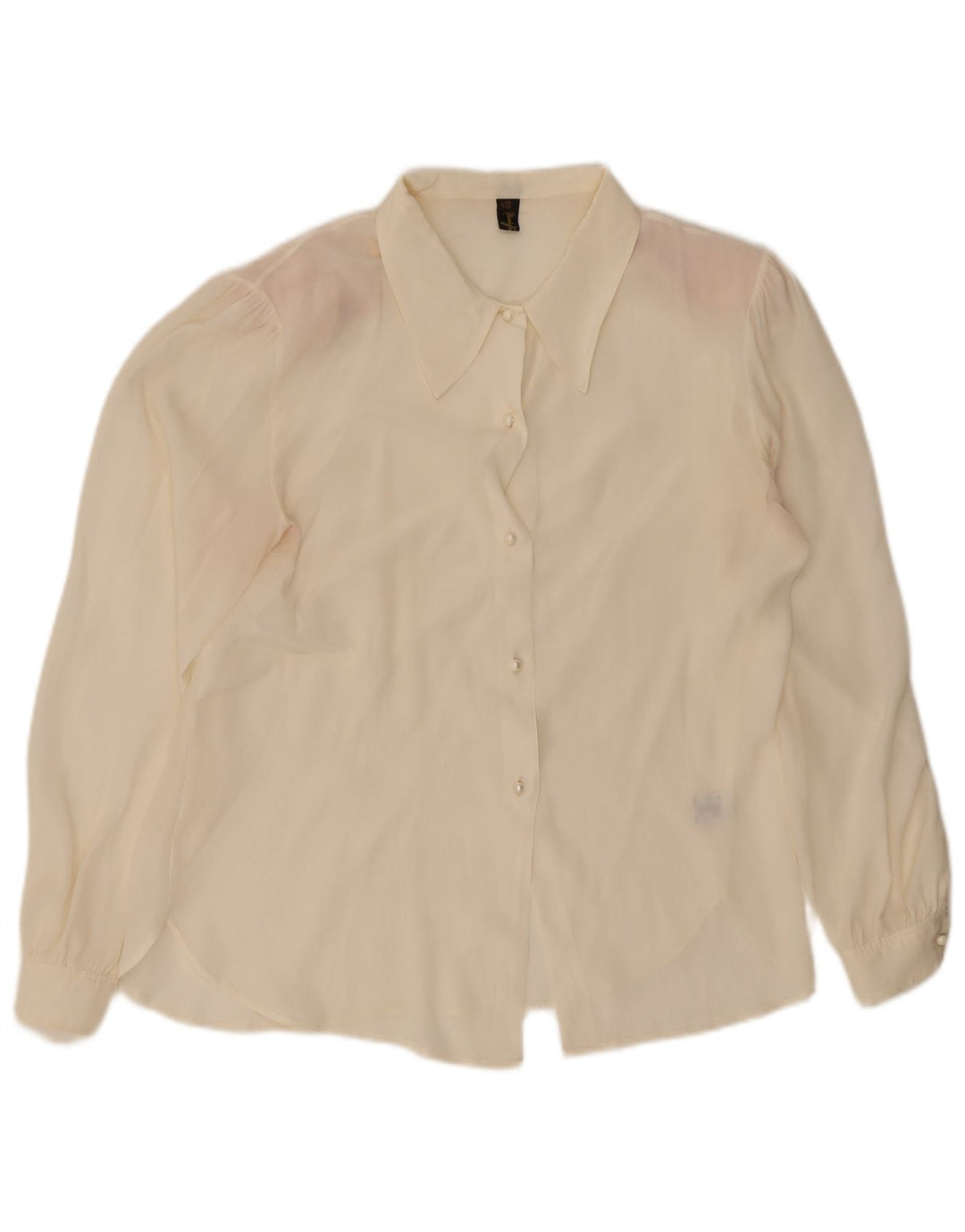 Vintage Damen Hemdbluse IT 44 Medium Off White Acetate