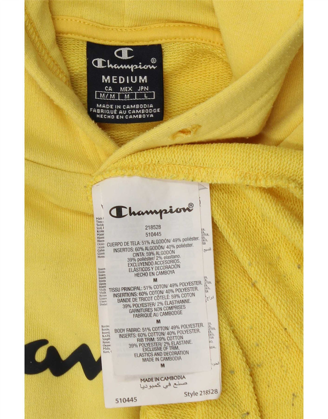 Champion Herren-Kapuzenpullover mit Grafik, mittelgelbe Baumwolle