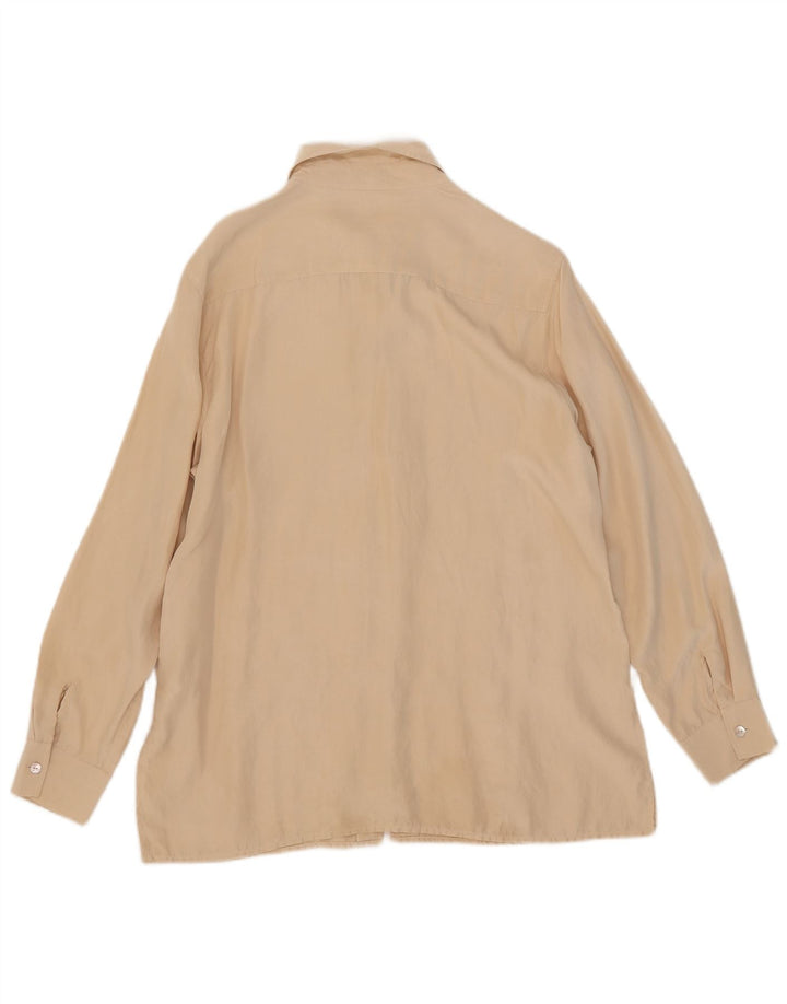 Vintage Damen Hemdbluse IT 48 XL Beige Seide