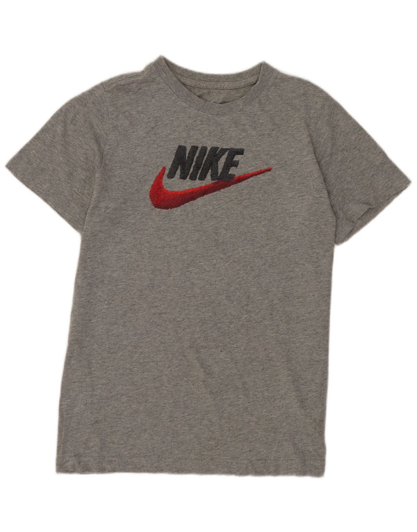 Nike Mädchen-T-Shirt mit Grafik, 12–13 Jahre, Größe L, Grau, Baumwolle