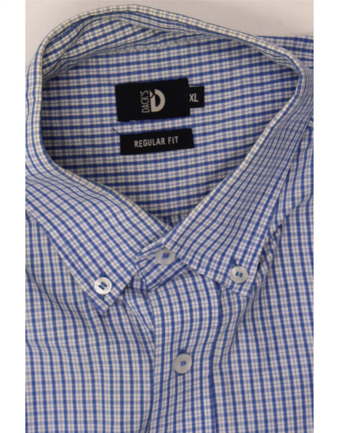DACK'S Mens Regular Fit Shirt XL Blue Check Cotton Vintage Dack's and Second-Hand Dack's from Messina Hembry 