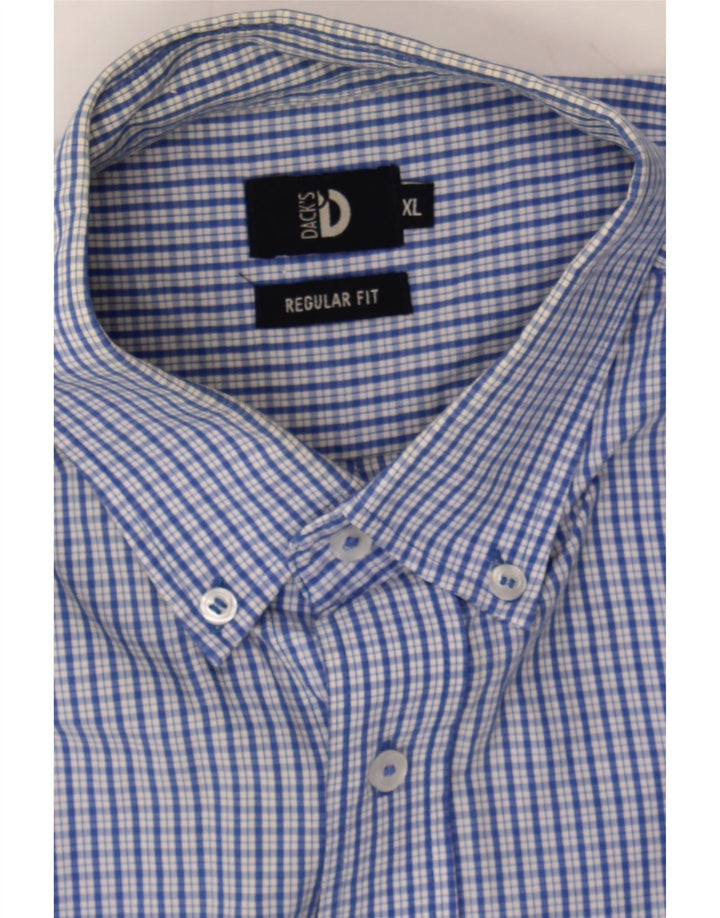 DACK'S Mens Regular Fit Shirt XL Blue Check Cotton Vintage Dack's and Second-Hand Dack's from Messina Hembry 