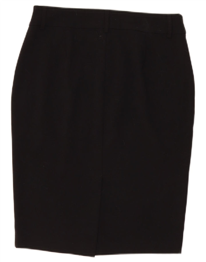 Marks & Spencer Damen Bleistiftrock UK 10 Small W30 Schwarz Polyester
