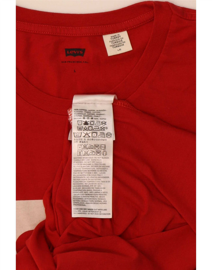 Levi's Herren-T-Shirt mit Grafik, Größe L, aus roter Baumwolle