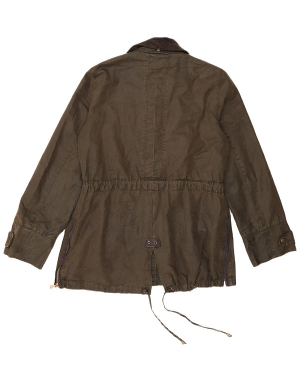 Zara Damen Trafaluc Utility Jacke UK 12 Medium Khaki Baumwolle