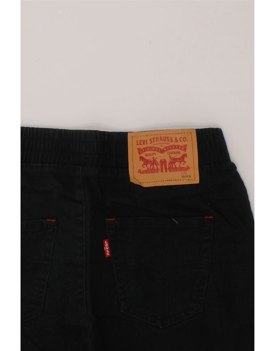 LEVI'S Boys Slim Chino Shorts 7-8 Years W24 Black Cotton Vintage Levi's and Second-Hand Levi's from Messina Hembry 