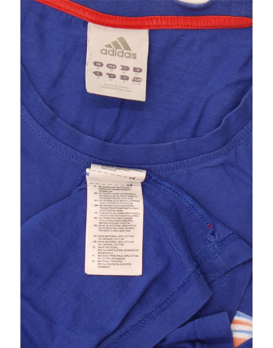 Adidas Herren Grafik-T-Shirt aus mittelblauer Baumwolle