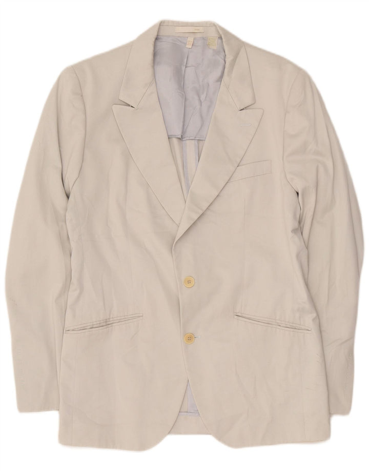 Zara Herren-Blazer mit 2 Knöpfen, EU 52, große beige Baumwolle