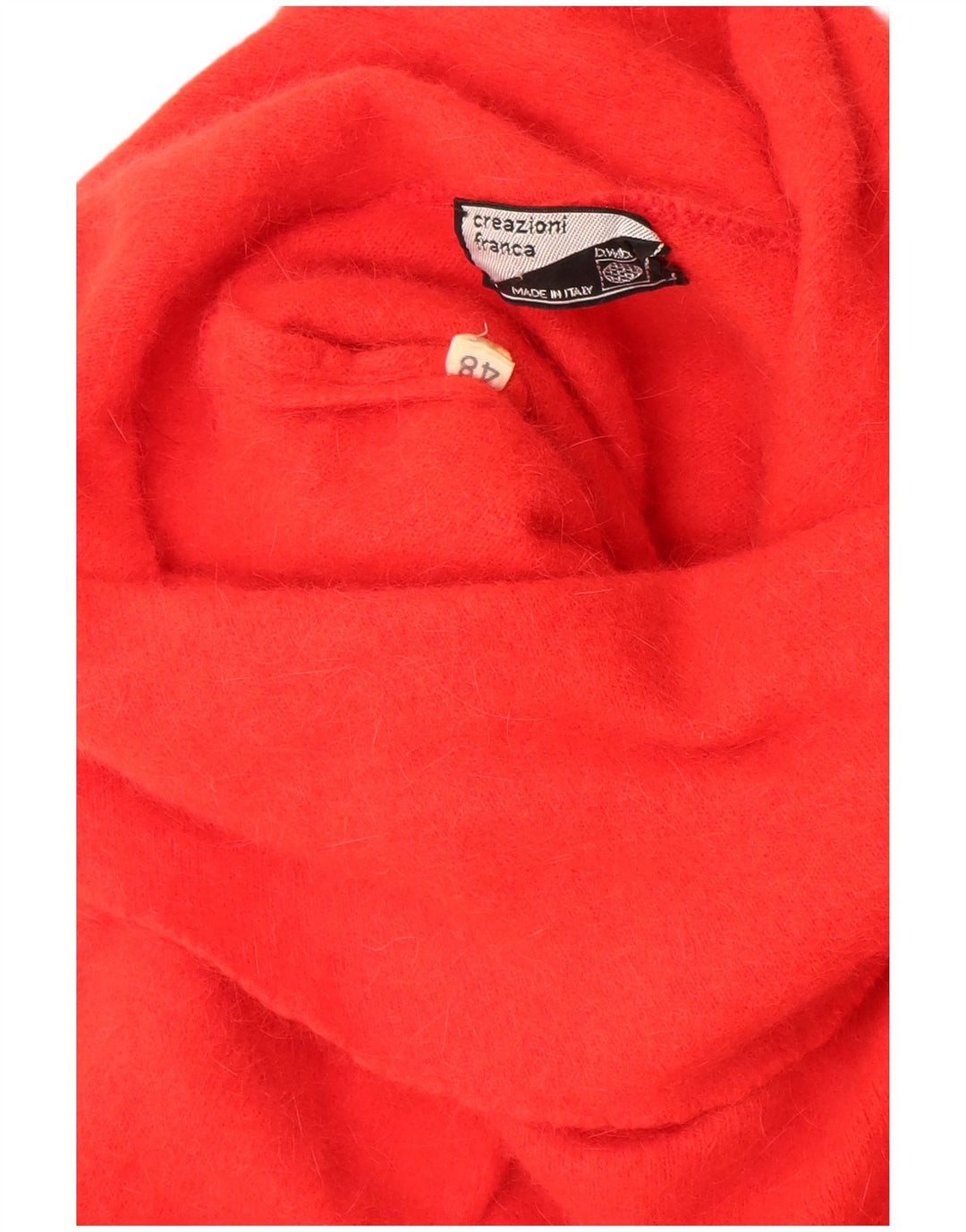 Vintage Damen Crop Rollkragenpullover Pullover IT 48 XL Rot