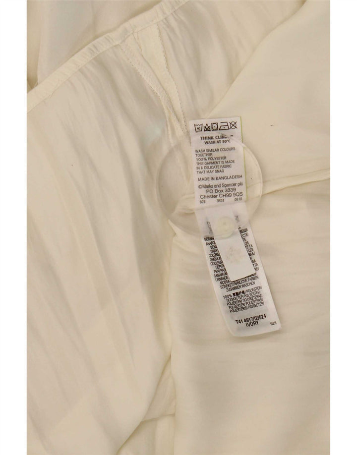 Marks & Spencer Damen-Langarmblusenoberteil mit Rüschen vorne, UK 18, XL, Beige