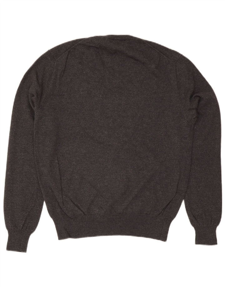 Polo Ralph Lauren Herren-Pullover mit V-Ausschnitt aus mittelgrauer Wolle
