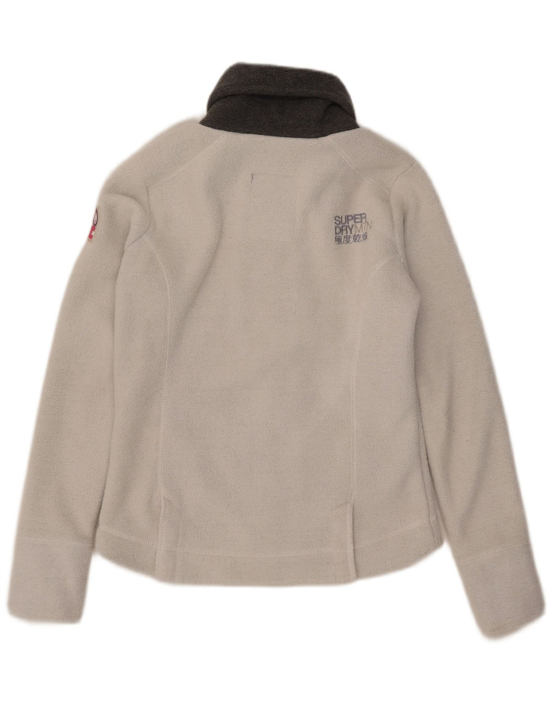 Superdry Damen Fleecejacke UK 14 Large Weiß Polyester