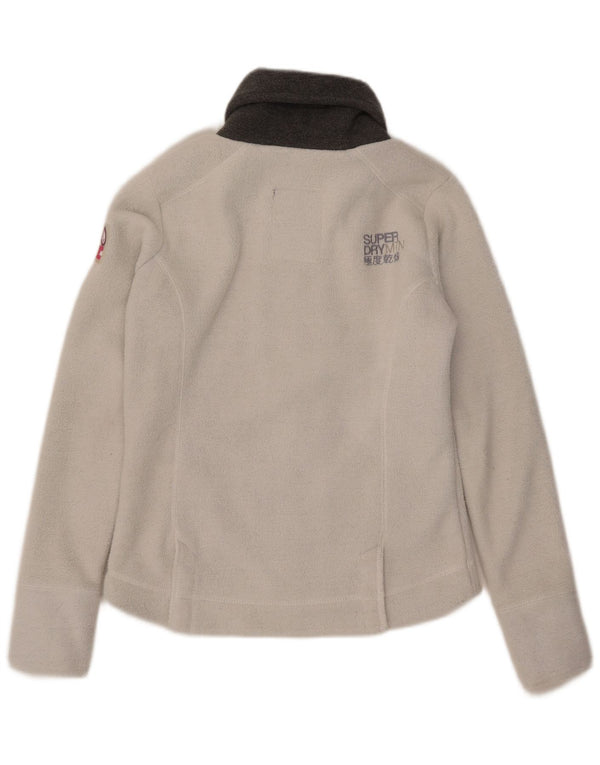 Superdry Damen Fleecejacke UK 14 Large Weiß Polyester