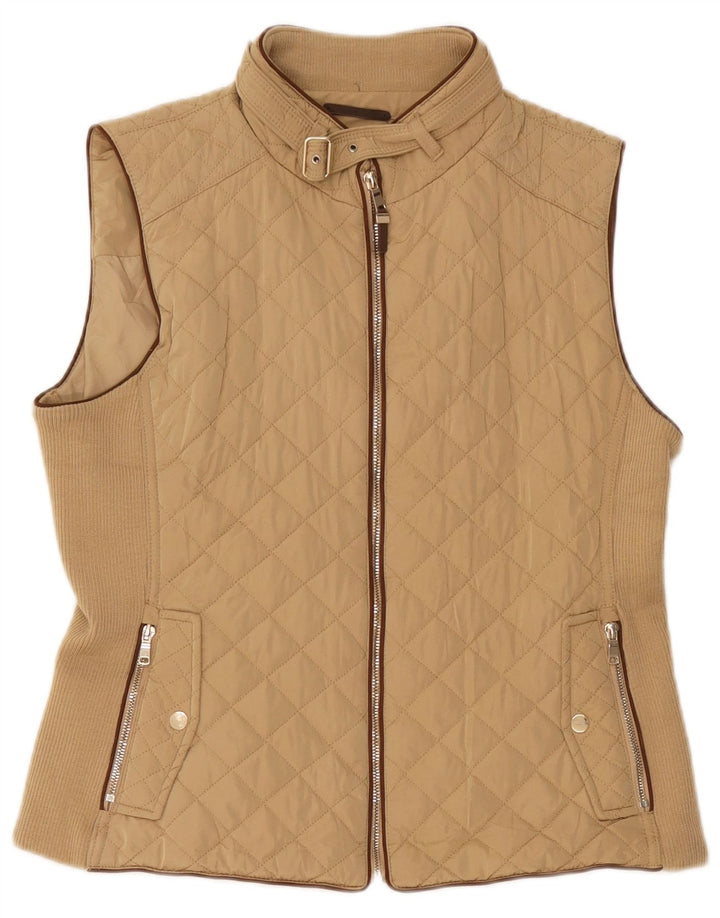 Zara Damen Steppweste UK 18 XL Beige