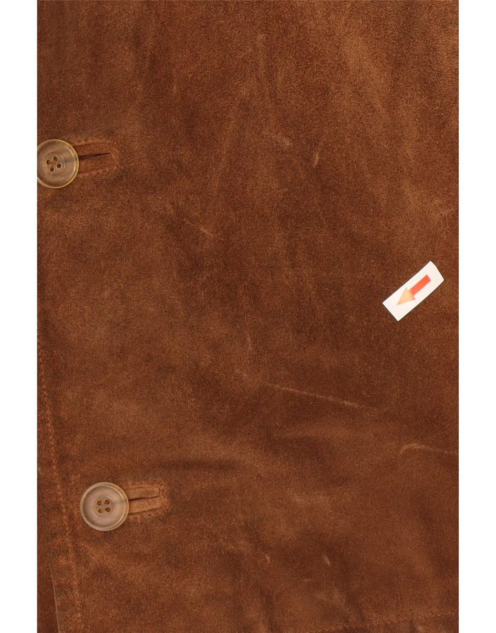 Vintage Herren Wildlederjacke IT 54 2XL Braunes Leder