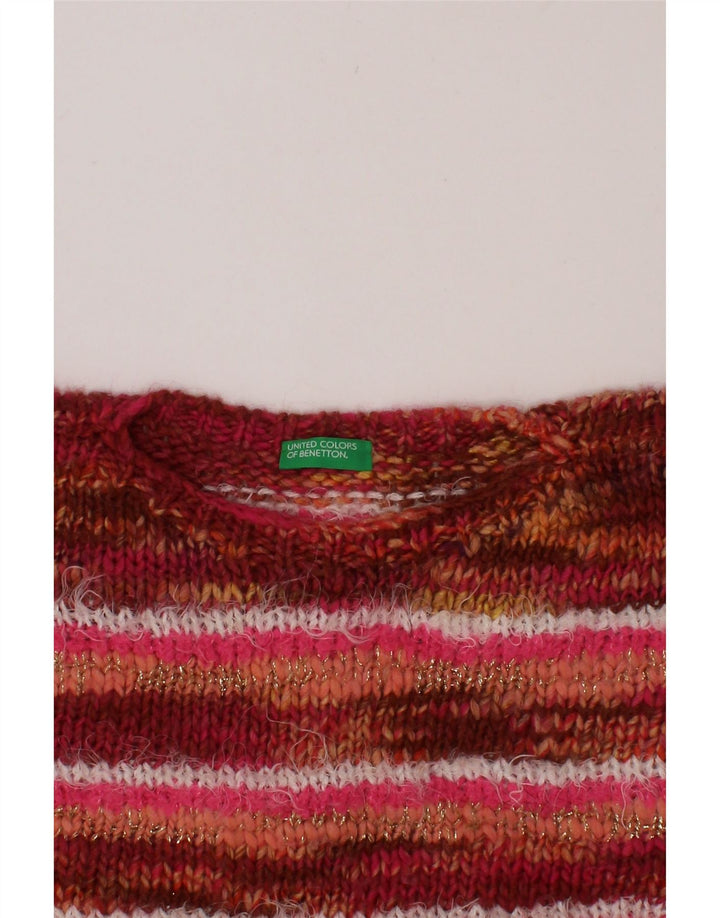 BENETTON Girls Crew Neck Jumper Sweater 6-7 Years Small Multicoloured Vintage Benetton and Second-Hand Benetton from Messina Hembry 