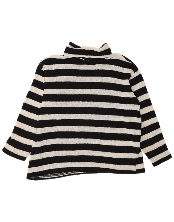 Zara Damen-Pullover mit Rollkragen, übergroß, Gr. 10, Größe S, Schwarz, gestreift