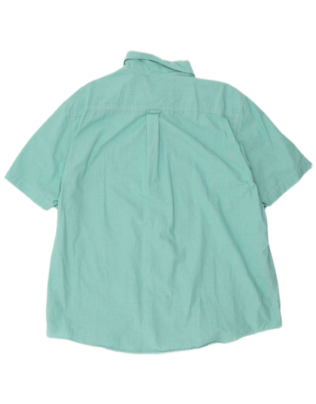 Chaps Herren-Hemd, pflegeleicht, kurzärmelig, 2XL, Türkis, Hahnentrittmuster, Baumwolle