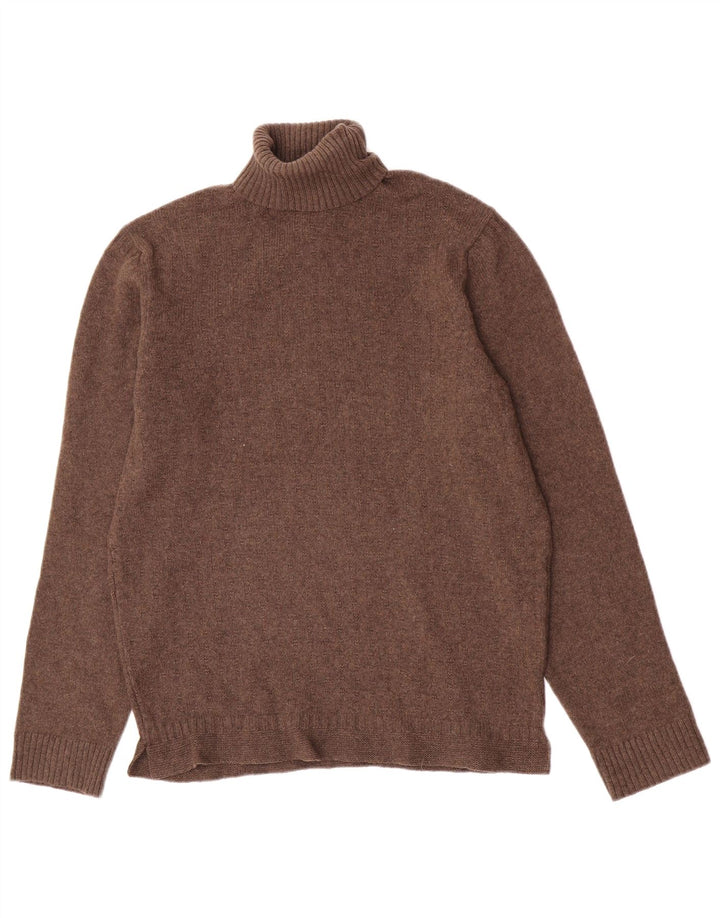 Massimo Dutti Damen-Pullover mit Rollkragen, UK 12, mittelbraune Wolle