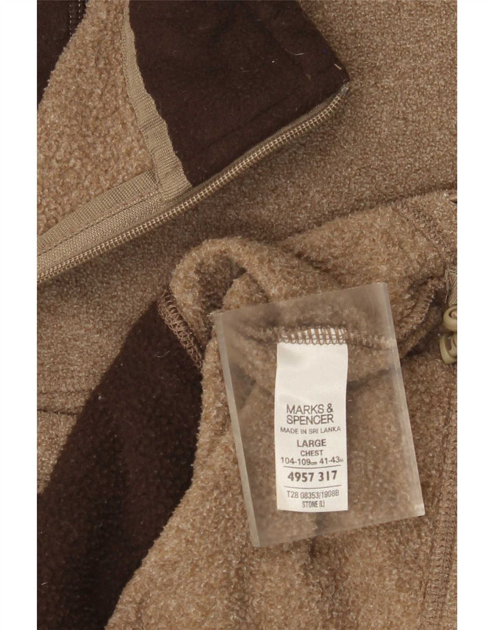 Marks & Spencer Herren Fleecejacke UK 40 Large Braun Polyester