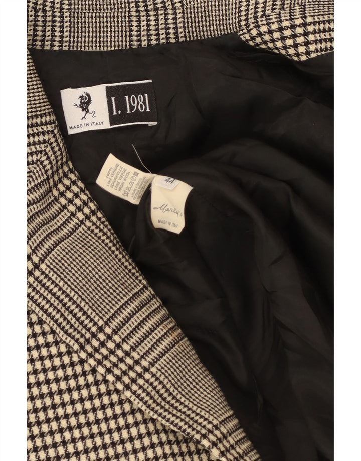 Marly's 1-Knopf-Blazer für Damen IT 44 Mittelbeiger Hahnentrittmuster