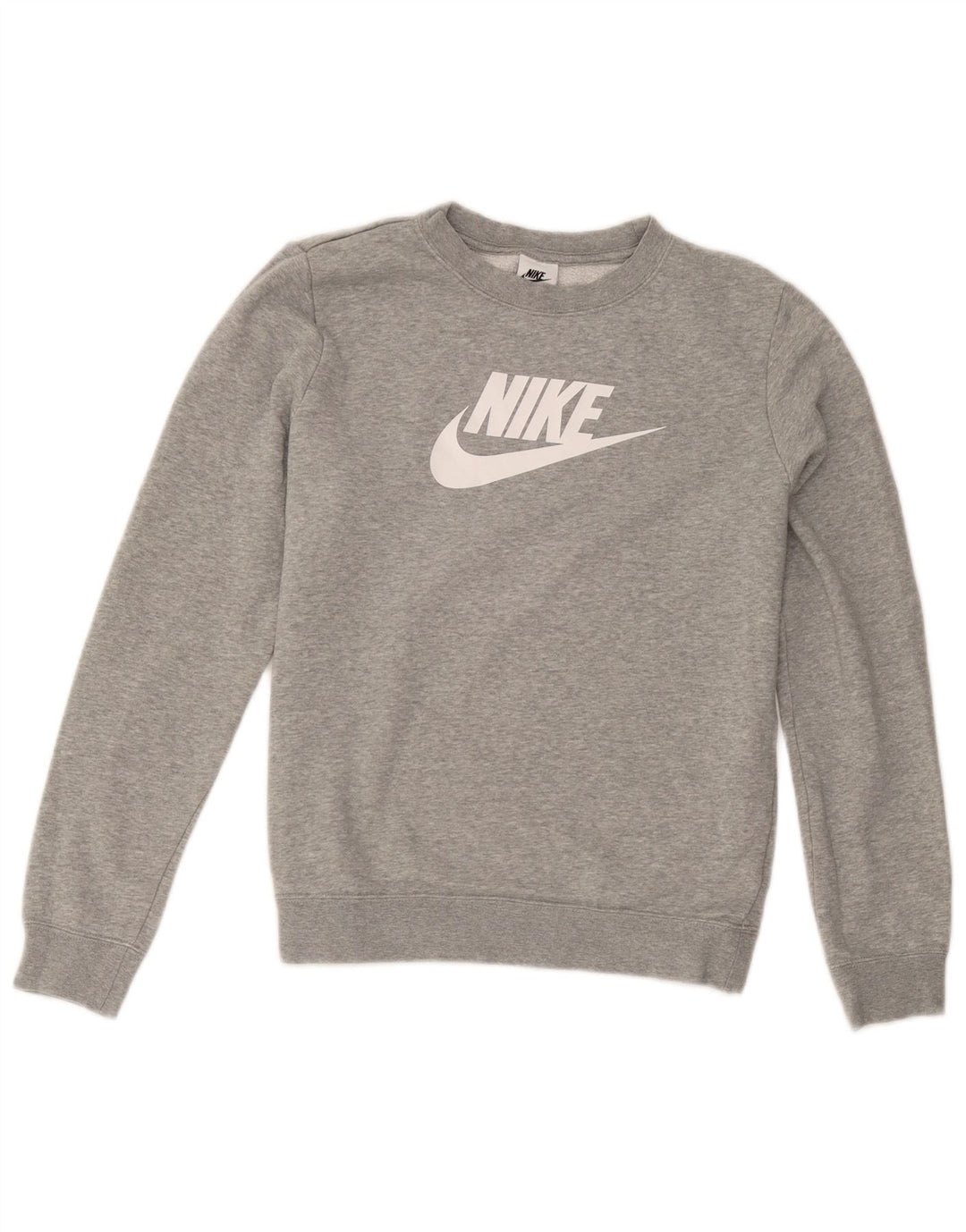 Nike Womens Graphic Oversized Sweatshirt Pullover UK 10 Small Graue Baumwolle