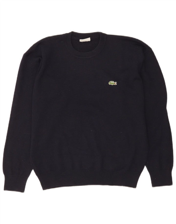 Lacoste Herren-Pullover mit Rundhalsausschnitt, Größe 4, mittlere marineblaue Wolle