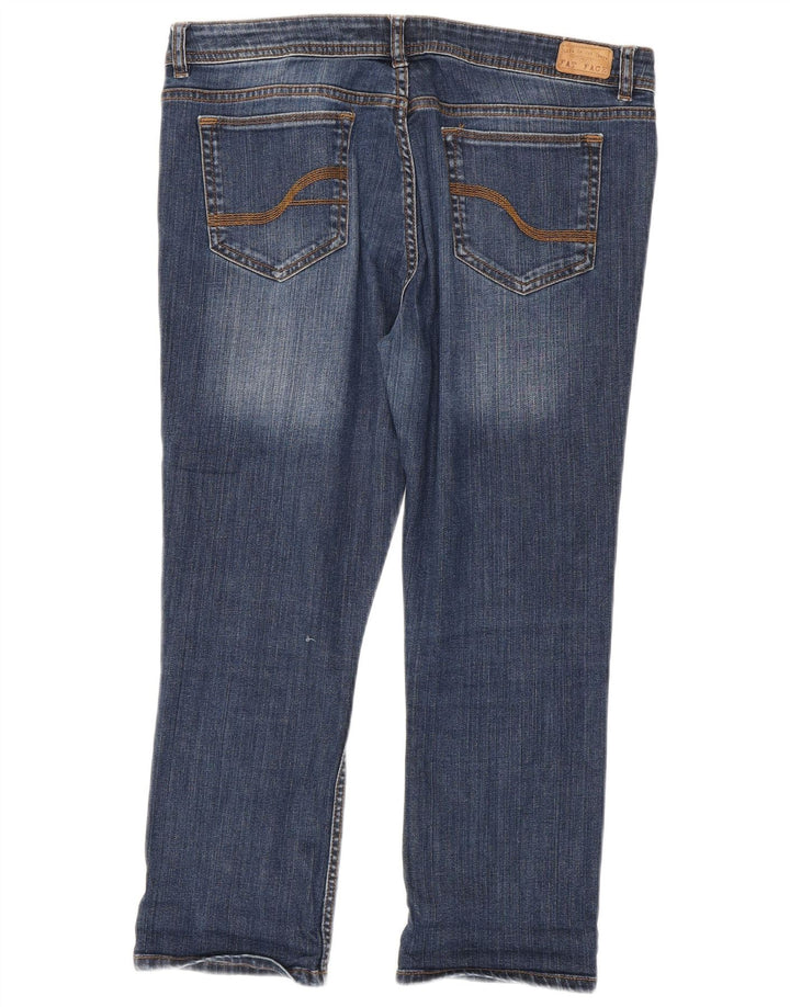 Fat Face Damen-Cropped-Jeans, UK 14, Größe L, W34, L24, Marineblau