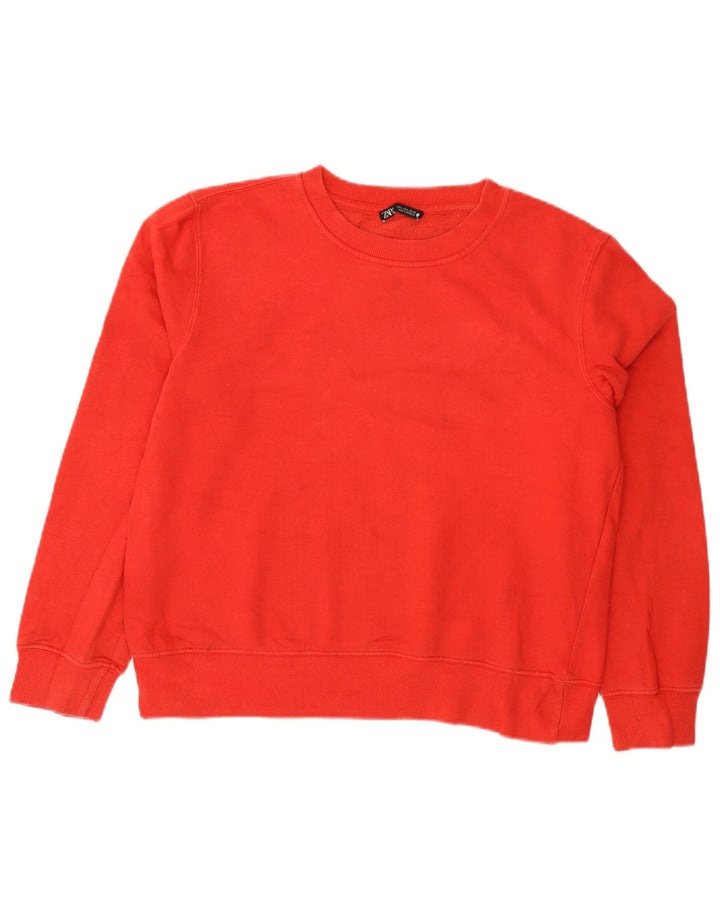 Zara Damen Sweatshirt Pullover UK 16 Large Rot