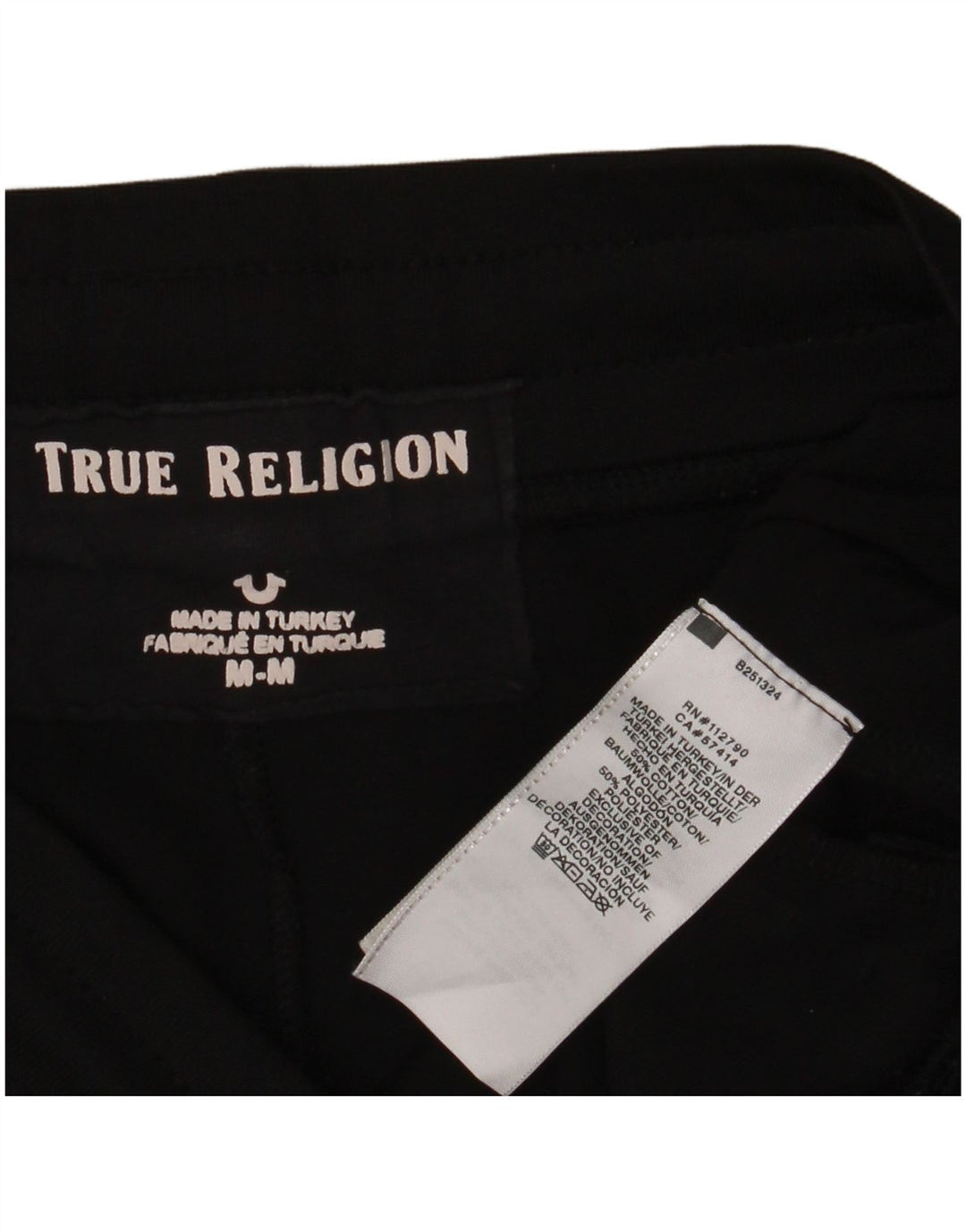 TRUE RELIGION Damen Trainingshose Jogger UK 14 Medium Schwarz