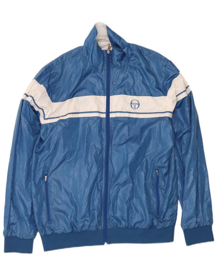 Sergio Tacchini Herren Wendejacke UK 42 XL Blaues Colourblock-Polyester