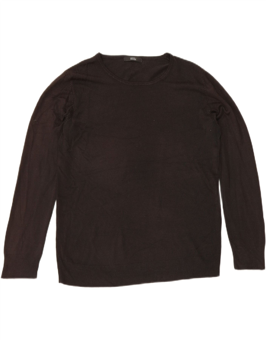 Marks & Spencer Damen-Pullover mit Rundhalsausschnitt, Gr. 12, Mittelschwarz, Acryl