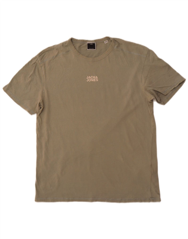 JACK & JONES Herren T-Shirt Top Large Khaki Baumwolle