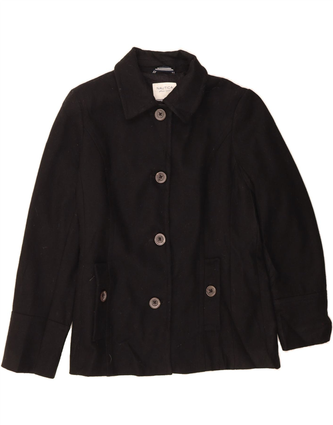 NAUTICA Womens Bomber Jacket UK 16 Large Black Wool Vintage Nautica and Second-Hand Nautica from Messina Hembry 