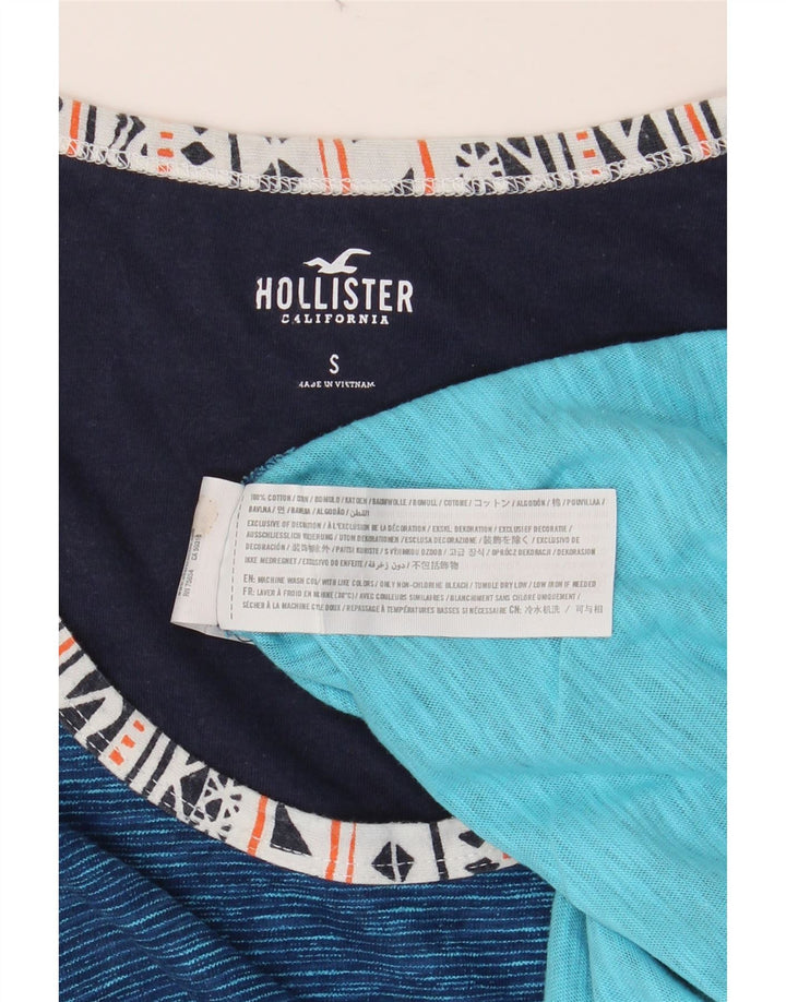 HOLLISTER Herren-Weste, Oberteil, klein, blaue Nadelstreifen-Baumwolle