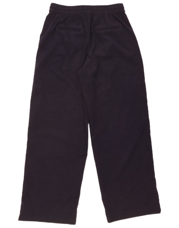 Zara Damen-Chinohose mit weitem Bein, Größe L, W30, L31, Marineblau, Polyester