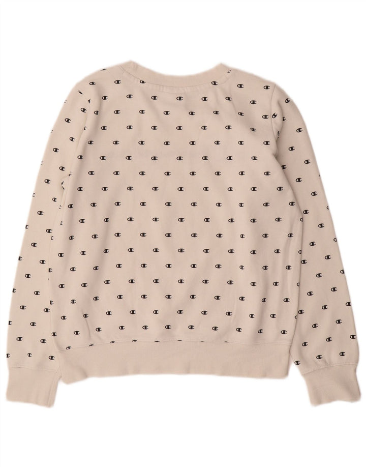 CHAMPION Damen-Sweatshirt mit Grafik, UK 14, mittelweiße Baumwolle