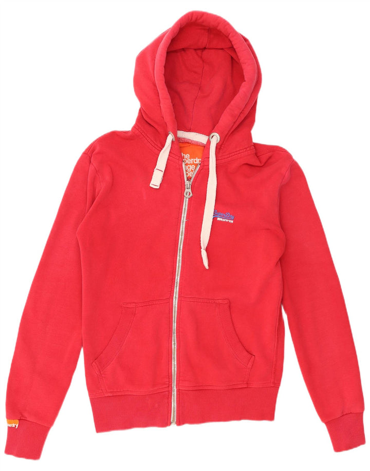 Superdry Herren-Kapuzenpullover mit Reißverschluss, Größe S, Rot, Baumwolle