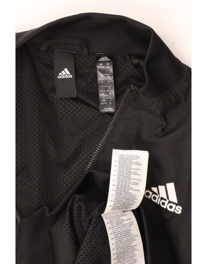 Adidas Damen Bomberjacke UK 4/6 XS Schwarz Polyester