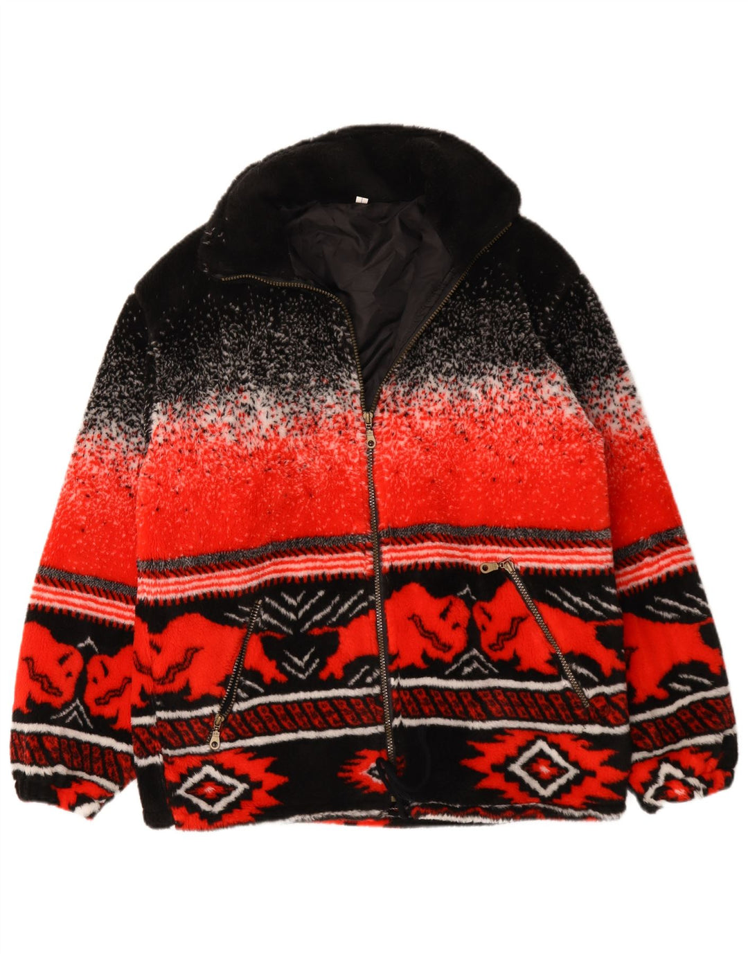 Vintage Herren Cardigan Pullover UK 38 Medium Red Fair Isle