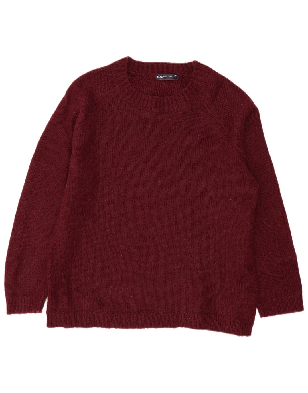 Marks & Spencer Herren-Pullover mit Rundhalsausschnitt, groß, Burgunderrot, Acryl
