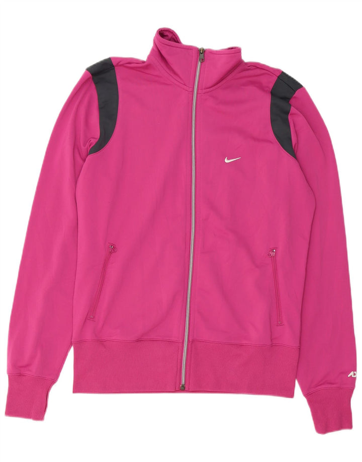 NIKE Damen-Trainingsanzug-Top-Jacke, UK 16, groß, rosa, Farbblock-Polyester