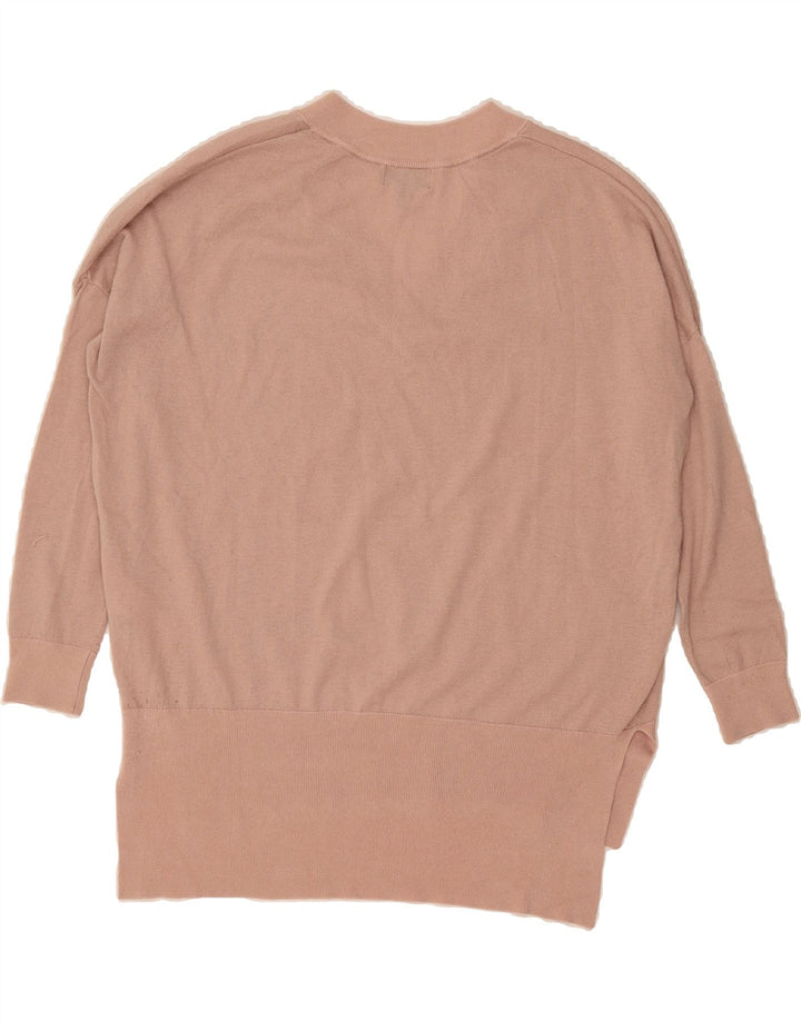 TOPSHOP Womens Oversized V-Neck Jumper Sweater UK 8 Small Pink Polyester Vintage Topshop and Second-Hand Topshop from Messina Hembry 