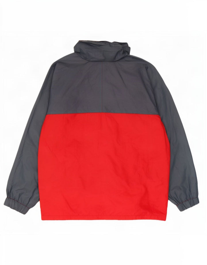 Brugi Herren-Trainingsanzug mit Kapuze, Oberjacke, mittelgraues Colourblock-Polyamid