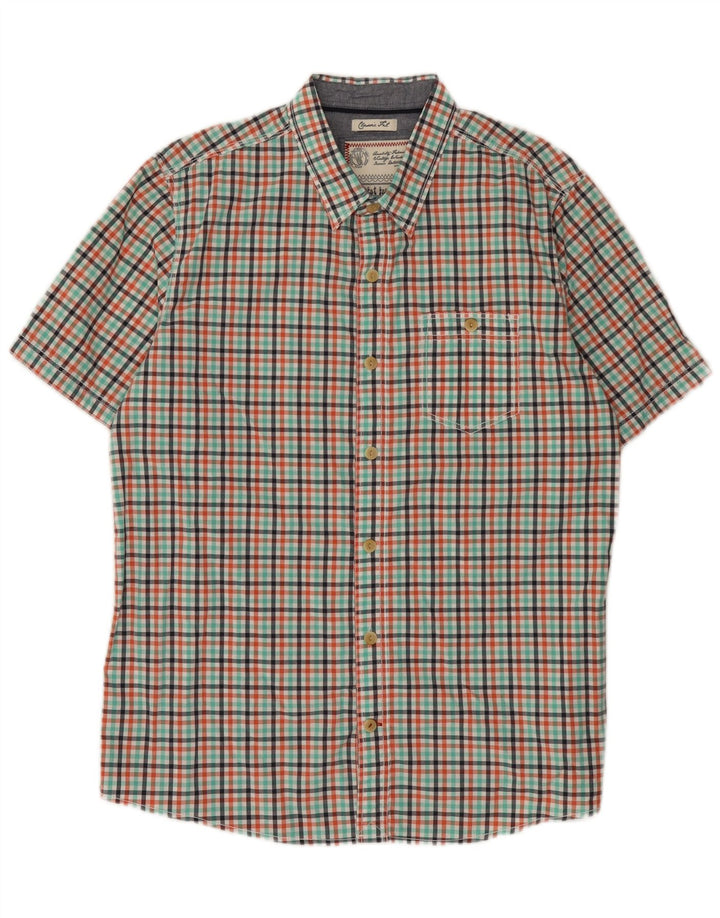 Fat Face Herren-Hemd, kurzärmelig, klassische Passform, groß, mehrfarbig, Gingham