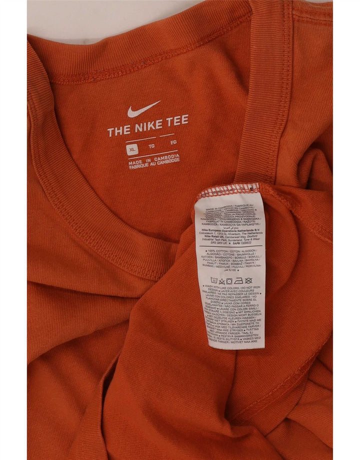Nike Herren T-Shirt Top XL Orange Baumwolle